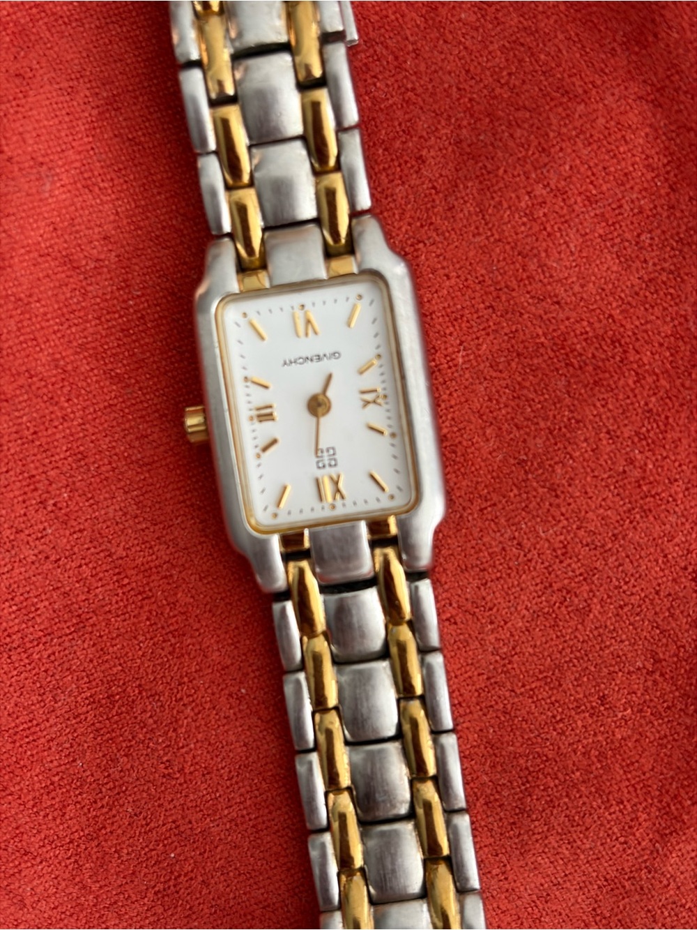 Givenchy Two-Tone Gold and Silver Rectangular Women's Watch